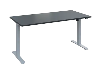 Flexi 28-16 výškově nastavitelný stůl, kovová podnož stříbrná, deska 25 mm, široký 1600 mm, antracit